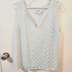 Market & Spruce Light Blue Textured Top XLP